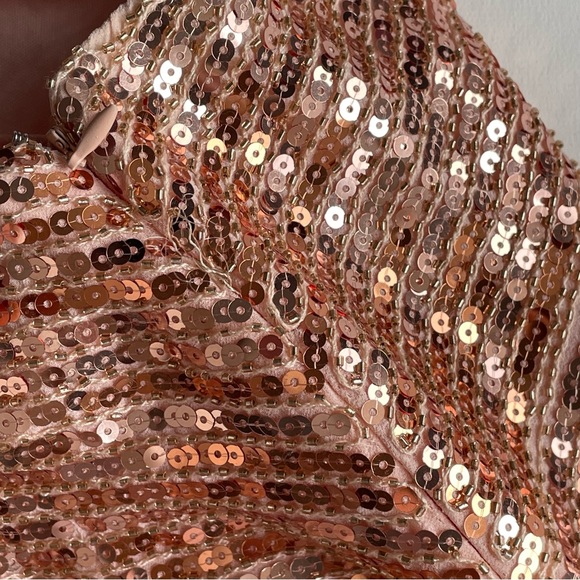 Rose Gold Sequin Mini Skirt - Picture 4 of 8